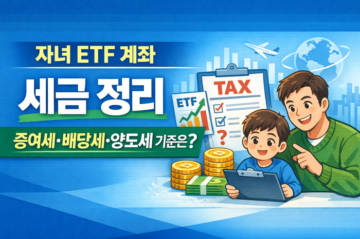 자녀주식계좌 세금 정리｜ETF 투자 시 증여·배당·양도세 기준