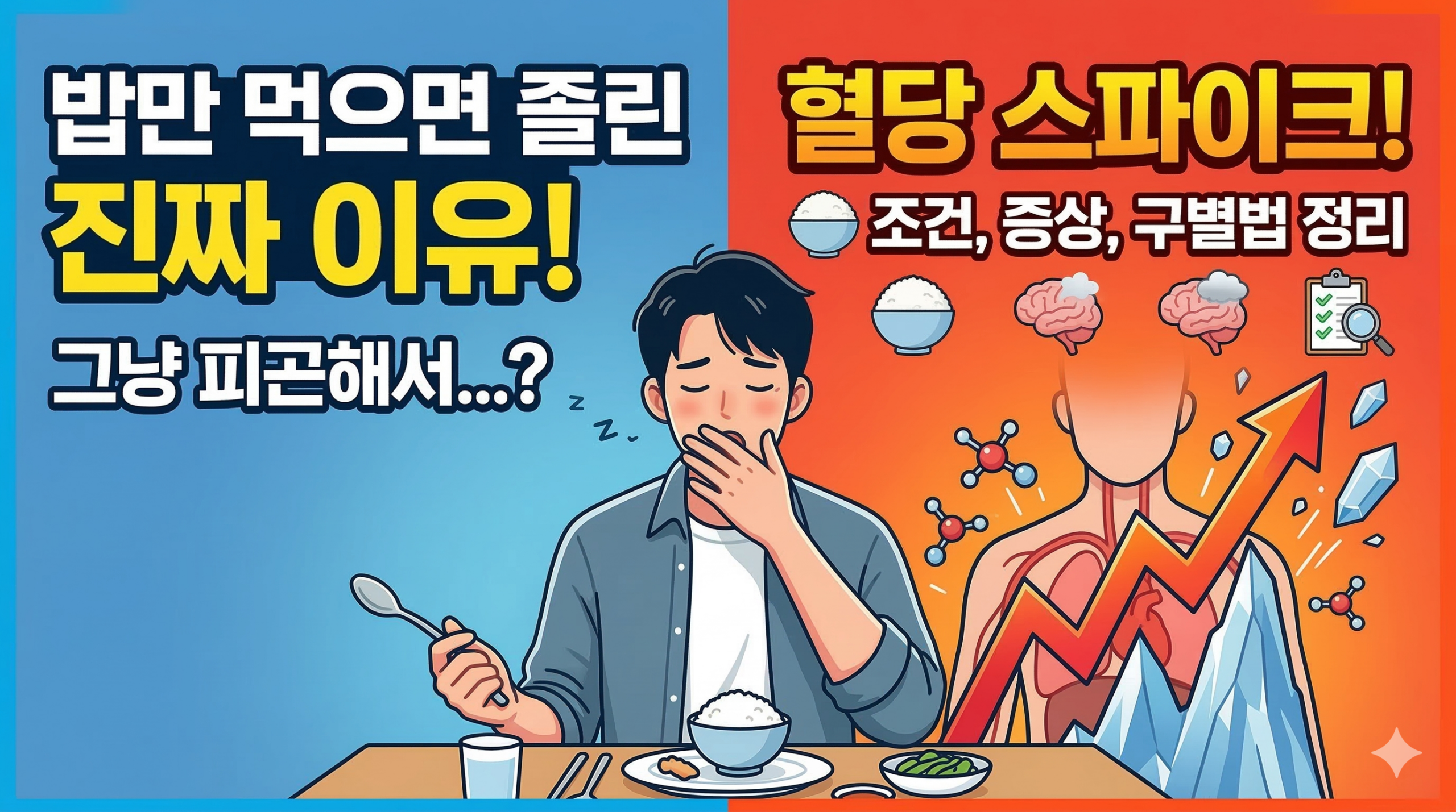 식후 쏟아지는 잠, 단순 피로일까 혈당 스파이크일까?