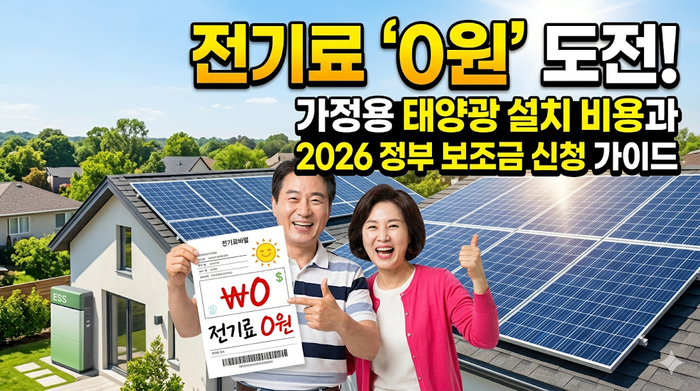 가정용 태양광 설치 비용과 2026 정부 보조금 신청 가이드